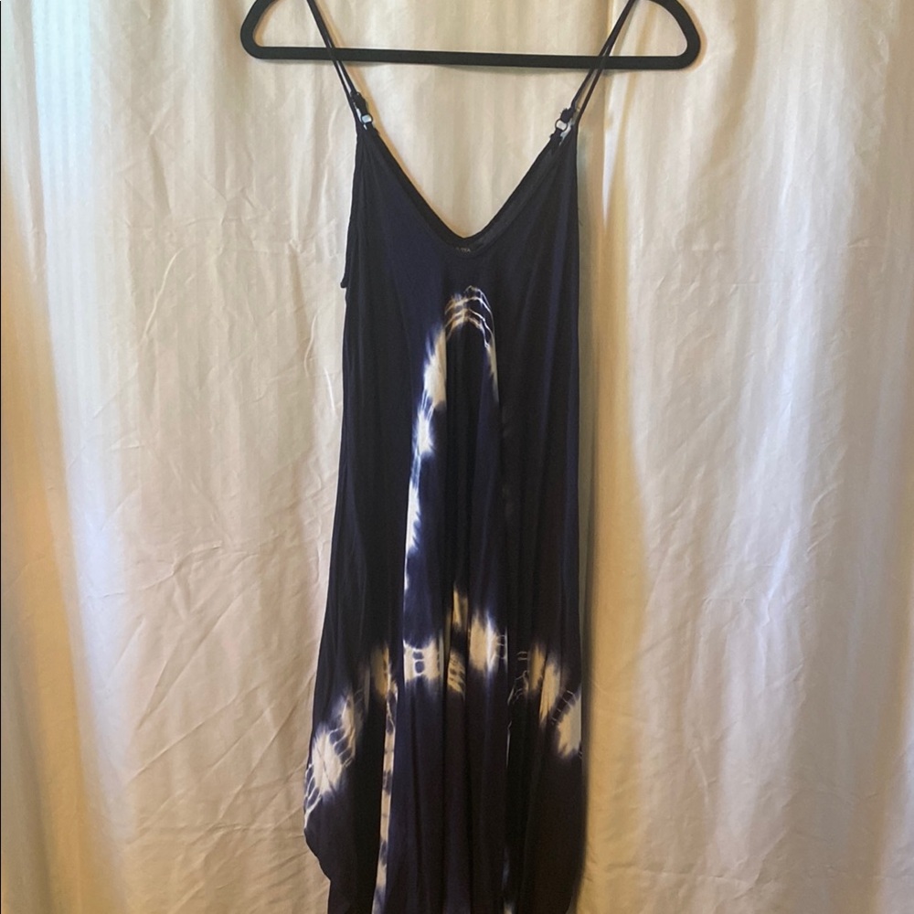 Raviya Blue and White Asymmetrical Dress